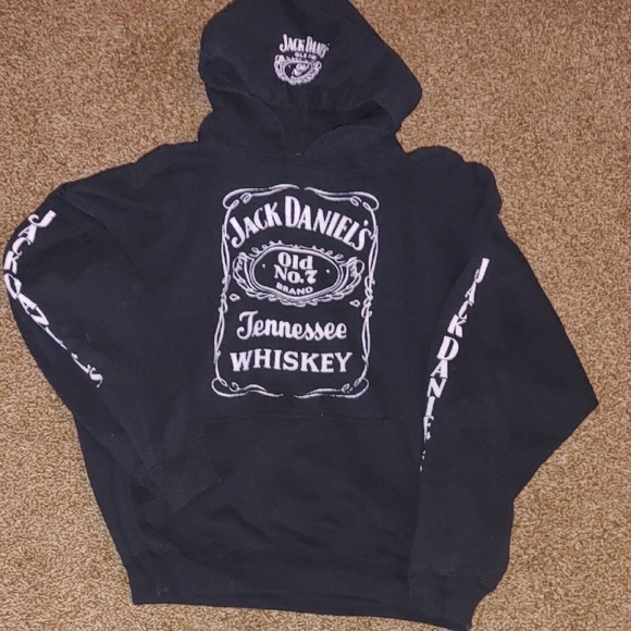 Gildan Tops - Jack Daniels Black and White Hoodie Women's XL